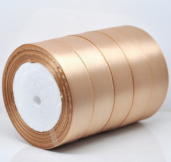 1 inch wide CAFE AU LAIT Satin Ribbon for Weddings, Scrapbooking, Jewelry Making, Sewing, Gift Wrap . 25 yards rib0011