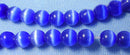 ROYAL BLUE 4mm Round Cats Eye Glass Beads . 1 strand . 15.5" long bgl0484
