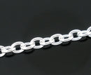 Silver Plated Cable Link Chain 10 meters (30 feet)  3.5mm x 2.5mm fch0017