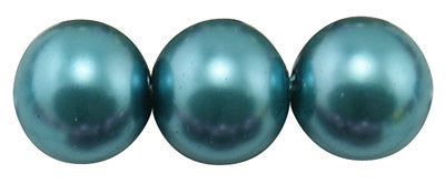 10mm TEAL BLUE Round Glass Pearls  40 beads  bgl0454