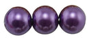 10mm DARK GRAPE PURPLE Round Glass Pearl Beads . 40 beads  bgl0478