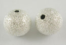 20 Silver Stardust Metal Round Beads  10mm . bme0269
