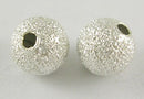 40 Silver Stardust Metal Round Beads  6mm . bme0267