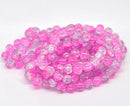 30 Crackle Glass LIGHT PINK and CLEAR Round Glass Beads . 10mm . always shipped from the usa . Bgl0328