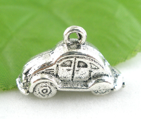4 Beetle Car Charm Pendants  23 x 14 x 9mm . always shipped from my studio in the USA . chs0273