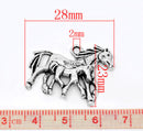 4 Horse and Colt Silver Pewter Charms, mother and baby charm pendants  28x23mm. chs0736
