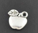 8 APPLE Silver Pewter Charms 11mm chs0054