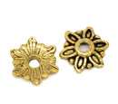 Brass Gold Tone Flower Bead Caps Findings 8x7mm (Fit 10-14mm Beads) fin0143