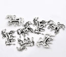 4 Horse and Colt Silver Pewter Charms, mother and baby charm pendants  28x23mm. chs0736