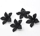 80 Frosted Acrylic Flower Charm Beads . BLACK . Bulk Package bac0257b