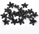80 Frosted Acrylic Flower Charm Beads . BLACK . Bulk Package bac0257b
