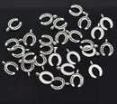 6 Small Silver Metal HORSESHOE CHARMS   chs0788