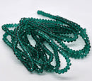6x4mm MALACHITE GREEN Faceted Glass Crystal Rondelle Beads  36 pieces  bgl0548
