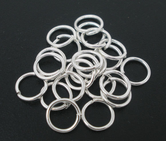 50 Silver PLATED Open Jump Rings 6mm x 0.9mm, 19 gauge wire jum0024a