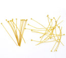50 Gold Plated High Quality Ball Head Pins, 1.75" long (45mm)  22ga  22 gauge pin0069a