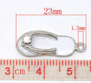 10 FLIP FLOP Shoe Charm Pendants, Silver Tone and White Enamel and Rhinestone, 23x9mm che0379b