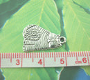 6 Silver Striped Tabby CAT kitten Charms Pendants  20x13  chs0789