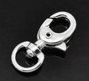 4 Silver Plated Lobster Swivel Clasps for Key Rings, Dog Leashes  31mm x 15mm fcl0020
