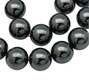 4mm Round HEMATITE Gemstone Beads . 1 strand 16" . about 102 beads  ghe0021