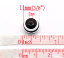 100 Round Black and White Acrylic Striped Beads . 10mm  bulk package   bac0034