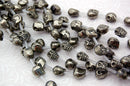 7 IRON PYRITE SKULL Beads, 12x10mm  Natural Gemstones . Carved Fool's Gold  gpy0003