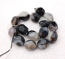 20x15mm BOTSWANA AGATE Oval Nugget Beads, Natural Gemstones . geodes drilled end to end, full strand, gag0192