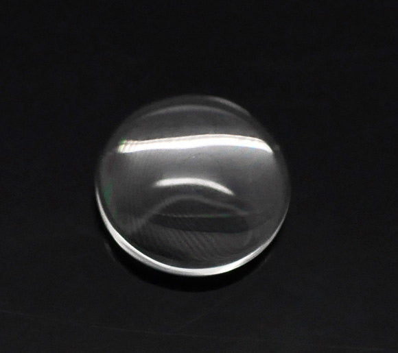 100 SMALL Clear Glass Domed Cabochons  12mm or 1/2" inch for Bottlecaps, Pendants, Jewelry Making,  Scrapbooking cab0083b