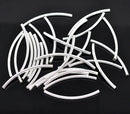 100 Silver Plated Smooth Curved Tube Spacer Beads 5cm x 3mm  bulk package bme0023