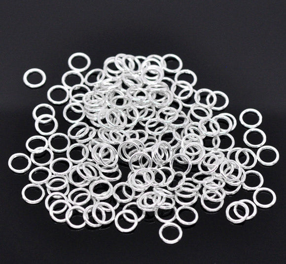 500 PCs Small 6mm Silver Plated Soldered Closed Jump Rings 19 gauge wire Findings  jum0152b