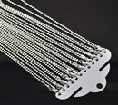 One Dozen (12) Silver Plated BALL CHAIN Necklaces, lobster clasp, 18" long 2.4mm  fch0063b