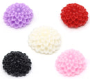 20 Mixed Color Daisy Chrysanthemum Resin Acrylic Flower Cabochons  10mm diameter  cab0153