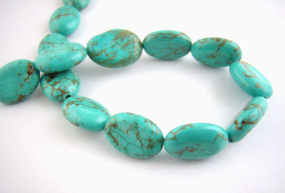 15" Strand Turquoise Howlite OVAL Beads HOW0052