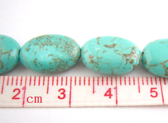 15" Strand Turquoise Howlite OVAL Beads HOW0052