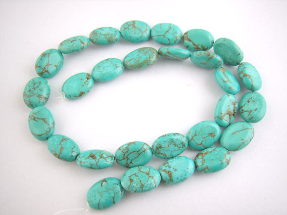 15" Strand Turquoise Howlite OVAL Beads HOW0052