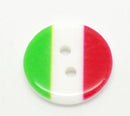 20 Resin Buttons  18mm Italian ITALY FLAG, but0161