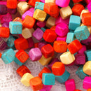 Magnesite 8-10mm GEMSTONE CUBES in Fresh Summer Colors, about 36 beads  how0113