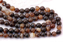 1 Strand 15.5" Round Dyed FACETED Chocolate Brown AGATE Beads 8mm  Natural Gemstones gag0066