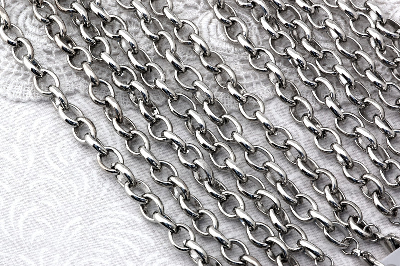 One Dozen (12) Silver Tone Chunky Chain Charm Bracelets  19cm  7.5 inches long bulk package fch0023