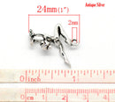 4 Silver Pewter Metal BALANCE BEAM Women's Gymnastics Sports Charm Pendants chs0587