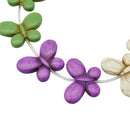 Large Gemstone Butterfly Pendant Charm Beads . Summer Colors with Navy Blue. 1 strand . 12 beads, 2 of each color how0304