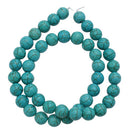 12mm Turquoise Blue Round Howlite Stone Beads, full strand,  how0275