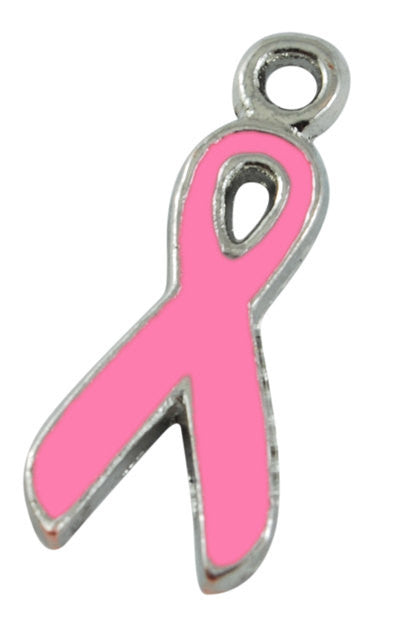 10 PINK BREAST Cancer Awareness Ribbon Charms or Pendants che0493