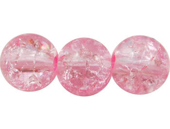 30 Crackle Glass LIGHT PINK Solid Color Round Glass Beads . 10mm . always shipped from the usa . bgl0337