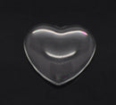 10 Clear Heart Glass Dome Seals 15x14mm (5/8"x1/2") for Cabochons Pendants, Charms, Scrapbooking cab0160a