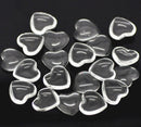 10 Clear Heart Glass Dome Seals 15x14mm (5/8"x1/2") for Cabochons Pendants, Charms, Scrapbooking cab0160a