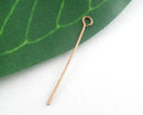 400 Copper Tone Eye Pins Findings 40mm x 0.7mm   21 gauge  pin0066
