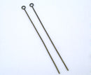 Bulk Package 300 ANTIQUE BRONZE GOLD Metal Eye Pins 21/22 gauge, 60mm long (2-1/4" long)  pin0021