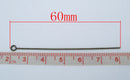 Bulk Package 300 ANTIQUE BRONZE GOLD Metal Eye Pins 21/22 gauge, 60mm long (2-1/4" long)  pin0021