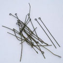 Bulk Package 300 ANTIQUE BRONZE GOLD Metal Eye Pins 21/22 gauge, 60mm long (2-1/4" long)  pin0021