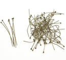 50 Antique Bronze THIN Ball Head Pins, 1.75" long (45mm)  24ga  24 gauge . Pin0023a